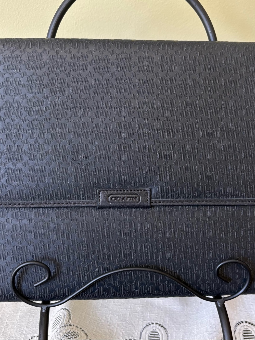 Coach Black Embossed Signature Portfolio Organizer